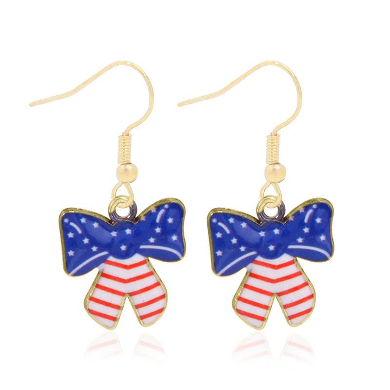 Alloy Dripping Oil Stars Stripes National Rings