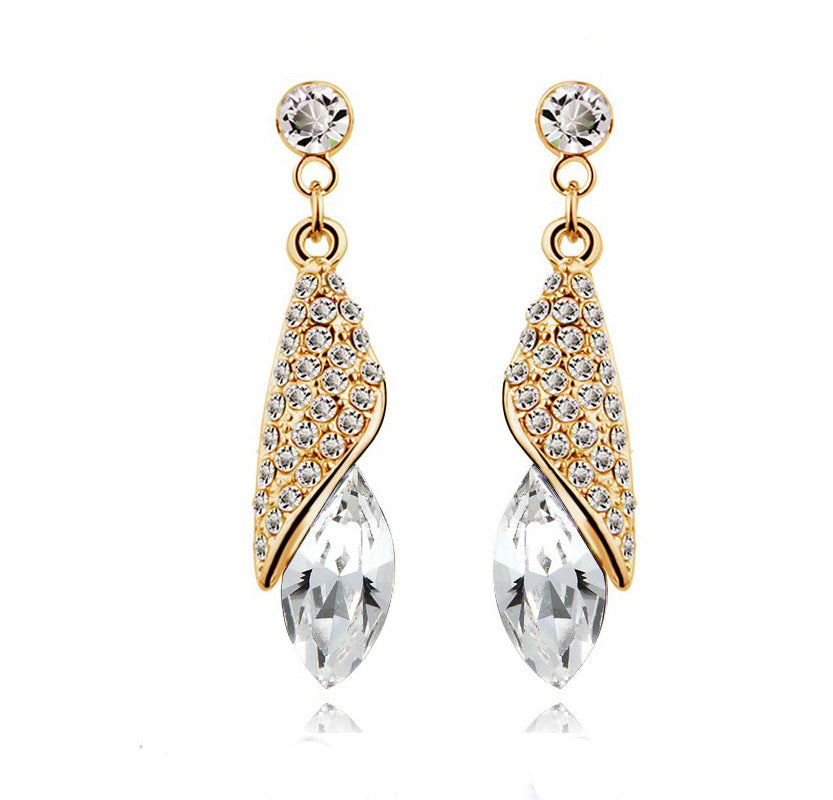 Olympic Ornament Rhinestone Austrian Horse Eye Earrings