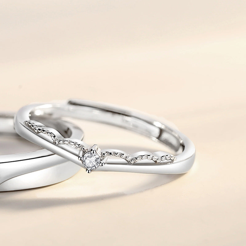 Women's & Men's One Pair Minority Simple Open Affordable Rings