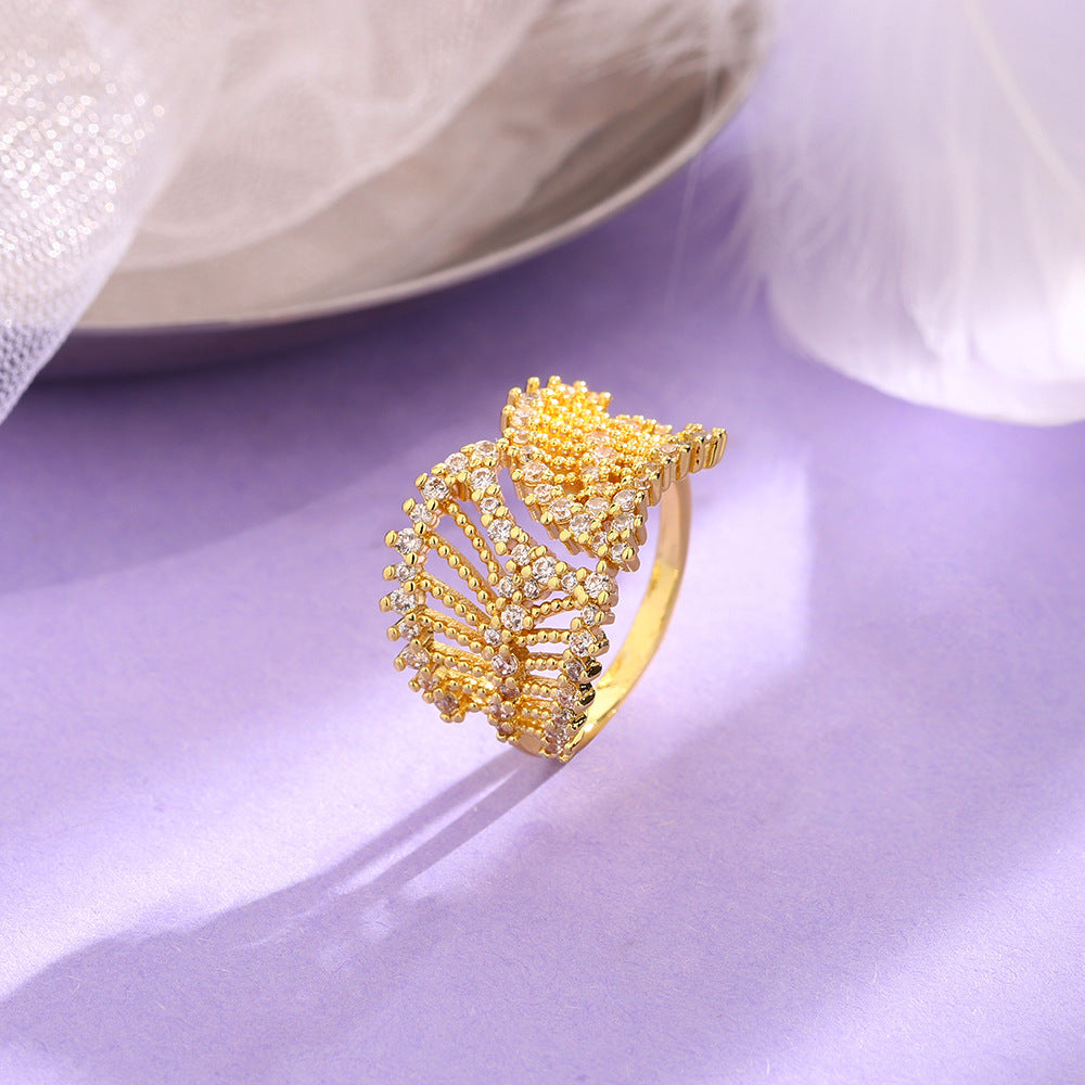 Color Special Interest Light Luxury Inlaid Rings