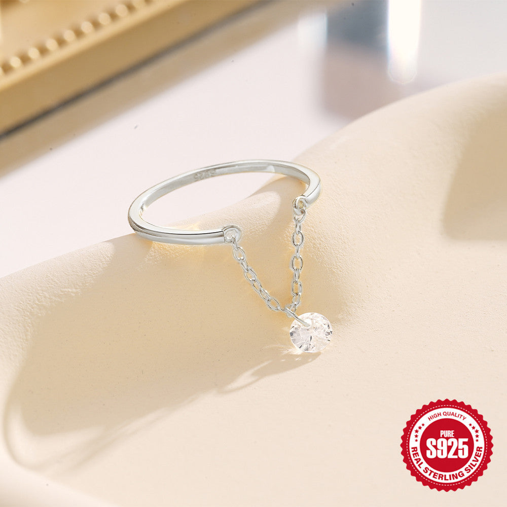 Chain Opening Adjustable Single Diamond Index Finger Stylish Rings