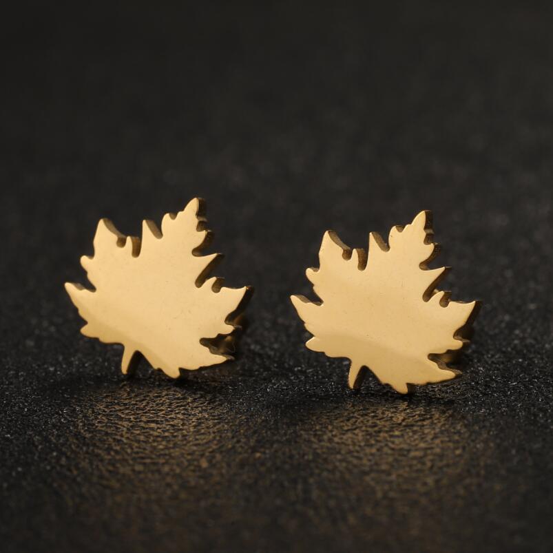 Vintage Fresh Simple Maple Leaf Stainless Earrings