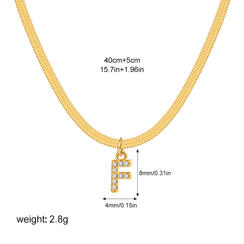 Stainless Steel Snake Bones Chain Letter Necklaces