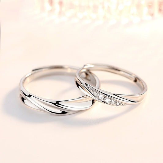Love Couple Korean Style Simple Graceful Pair Of Female Rings