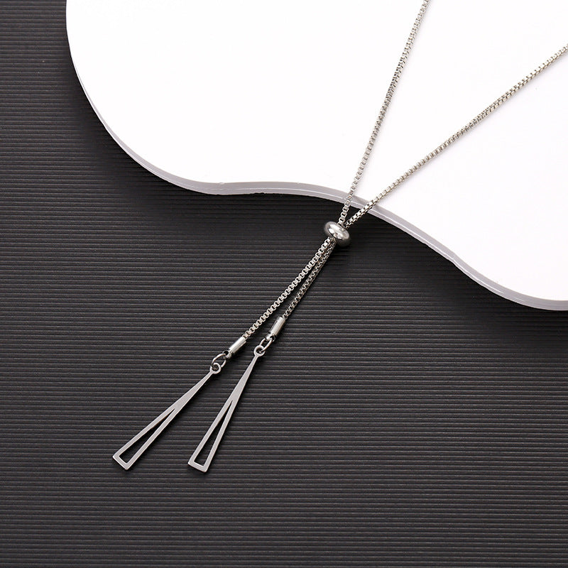 Women's Style Simple Sweater Chain Design Geometric Triangle Necklaces