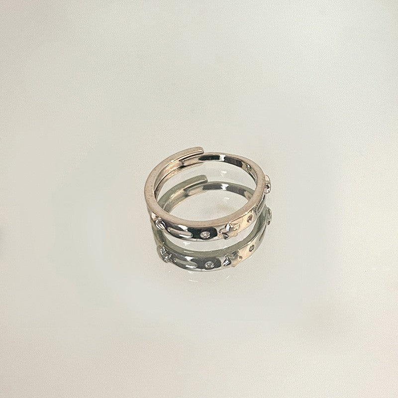 Women's Hollow Wave Geometric Open Trendy Design Rings