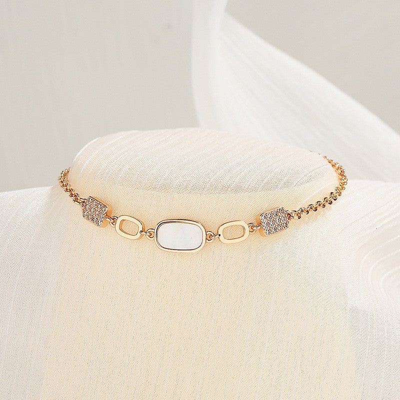 Women's Champagne Gold Zircon Temperament Wild Pull Bracelets