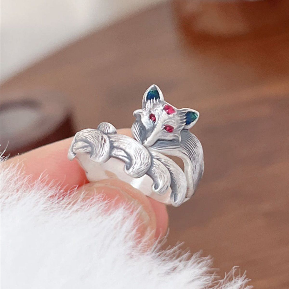 Women's Fox Retro Cute Niche Adjustable Attracting Rings