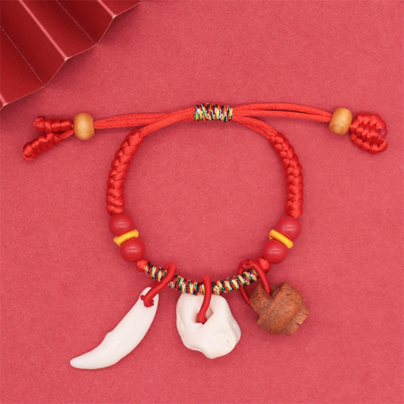 Children's Teeth Walnut Basket Pig Auditory Ossicle Bracelets