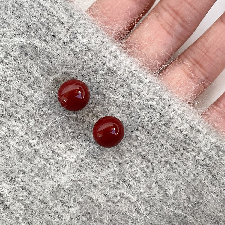 Positive Wine Red Ear Elegant Engagement Earrings