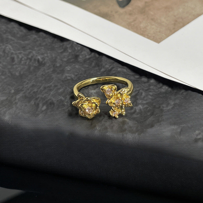 Women's Open Light Luxury High-grade Sunflower Sweet Rings