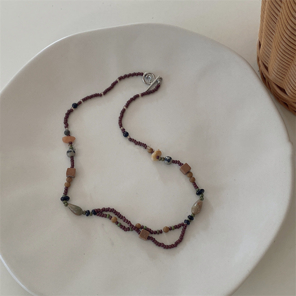Matching Very Much Autumn Brown Atmosphere Clavicle Necklaces