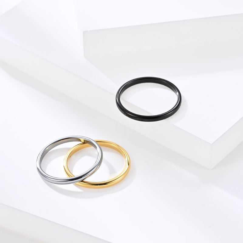 Women's Stainless Steel Simple Couple Fashion Rings