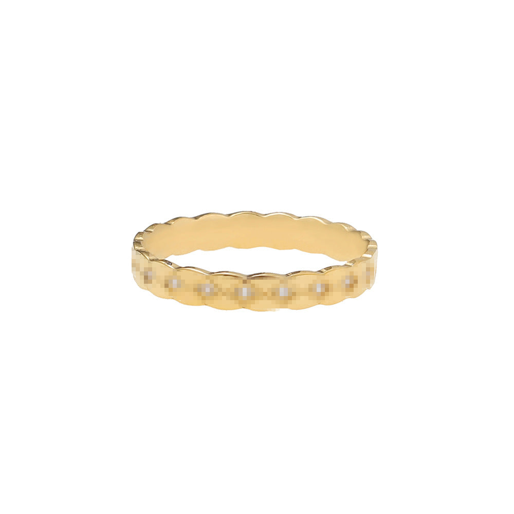 Women's Cross Small Titanium Steel Gold Plated Color Rings