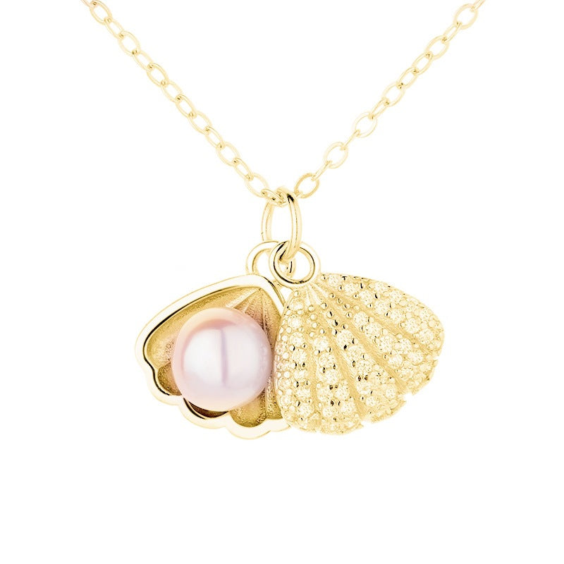 Shell Pearl Female Platinum Singapore Simple Style Necklaces