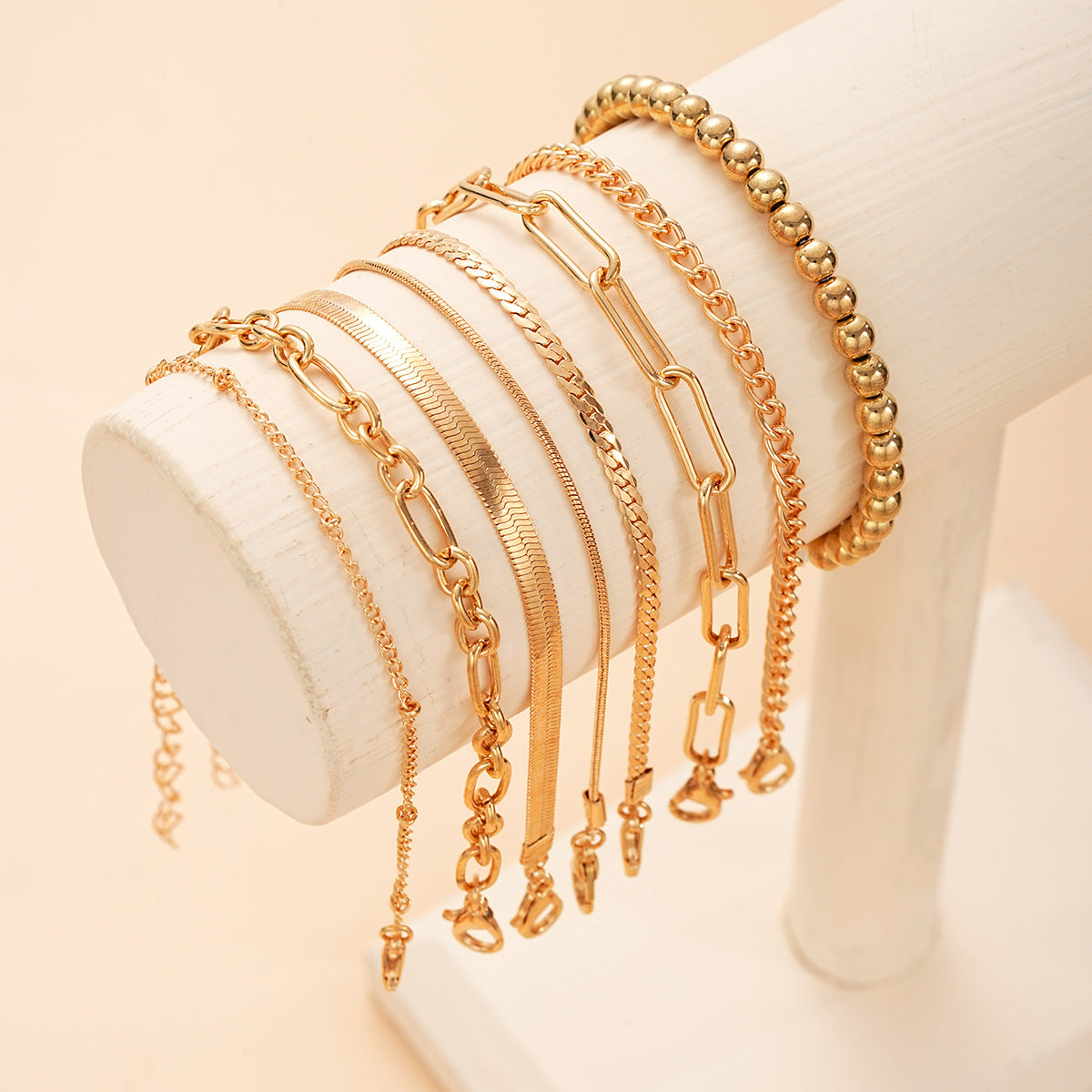 Round Beads Chain Fashion Snake Bone Bracelets
