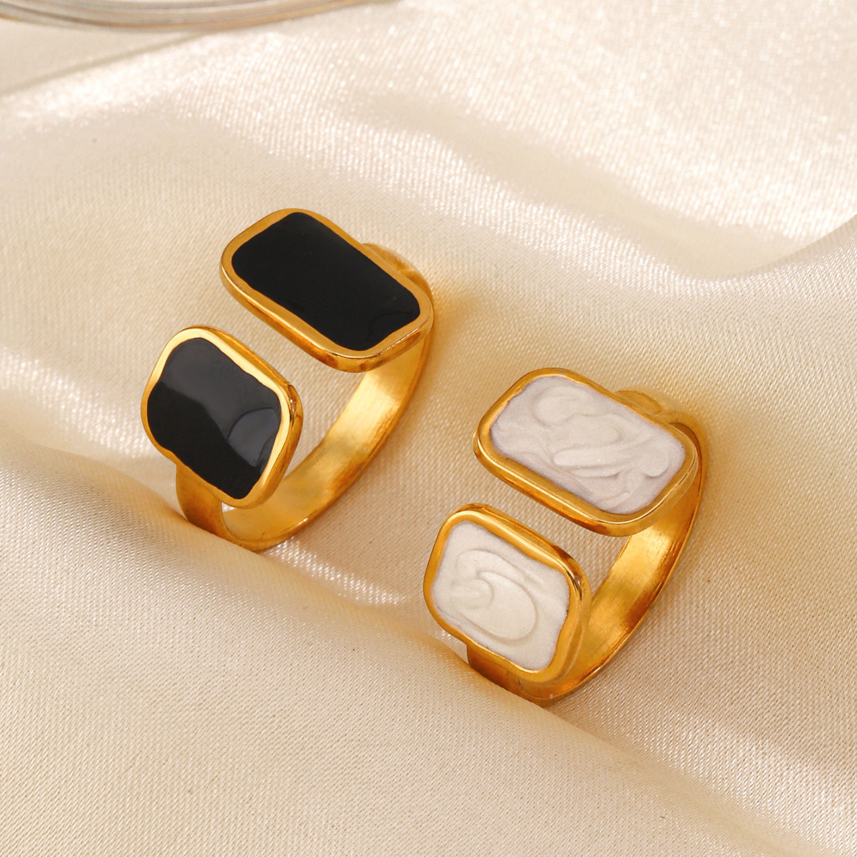 Women's Square Drip Open French Retro Popular Rings