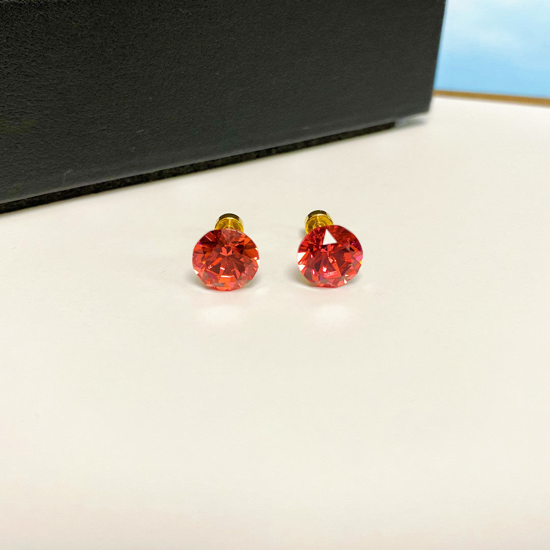 Women's Geometric Simple Letters Drip Glazed Screw Bone Earrings