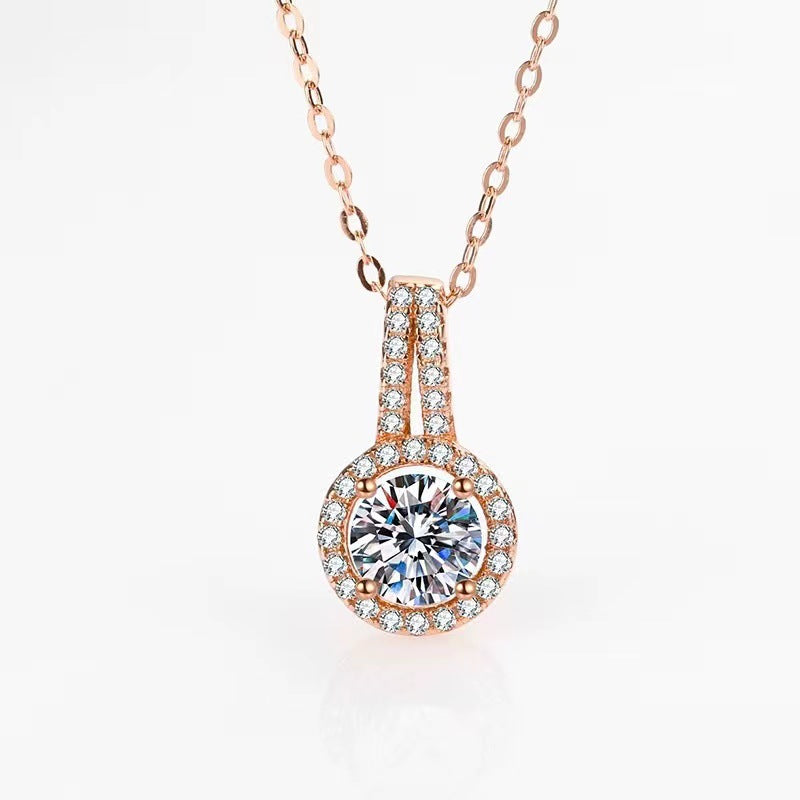 Fashion Carat Simulation Moissanite Round Bag Pendants