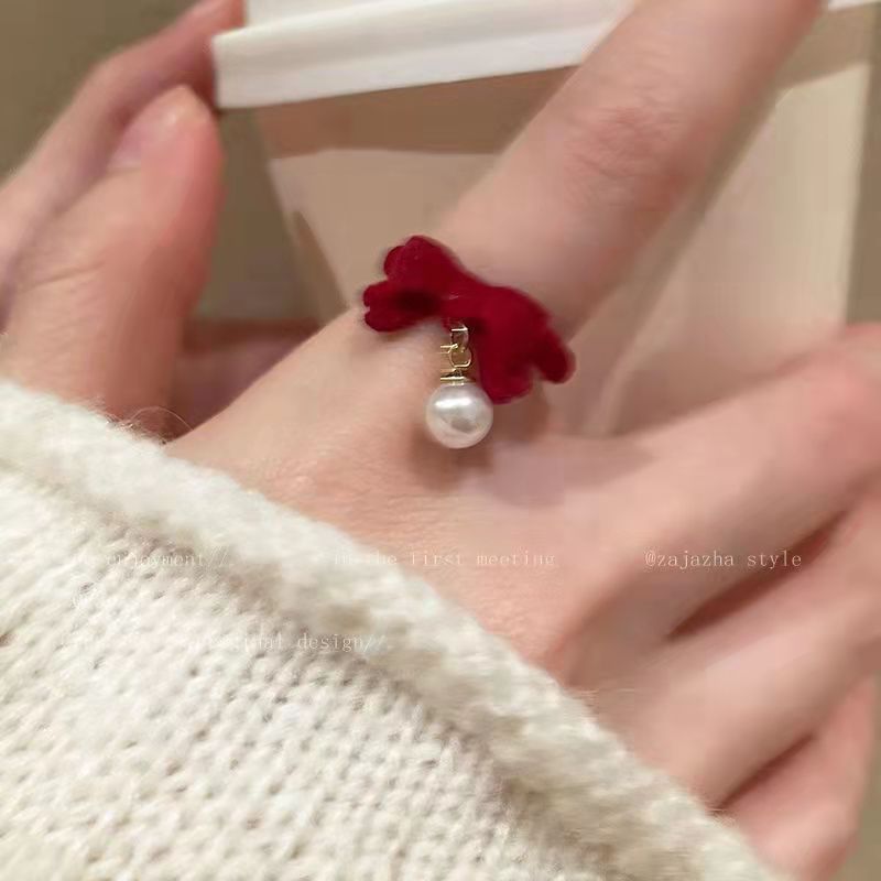 Flocking Bear Open Female Cartoon Index Finger Rings