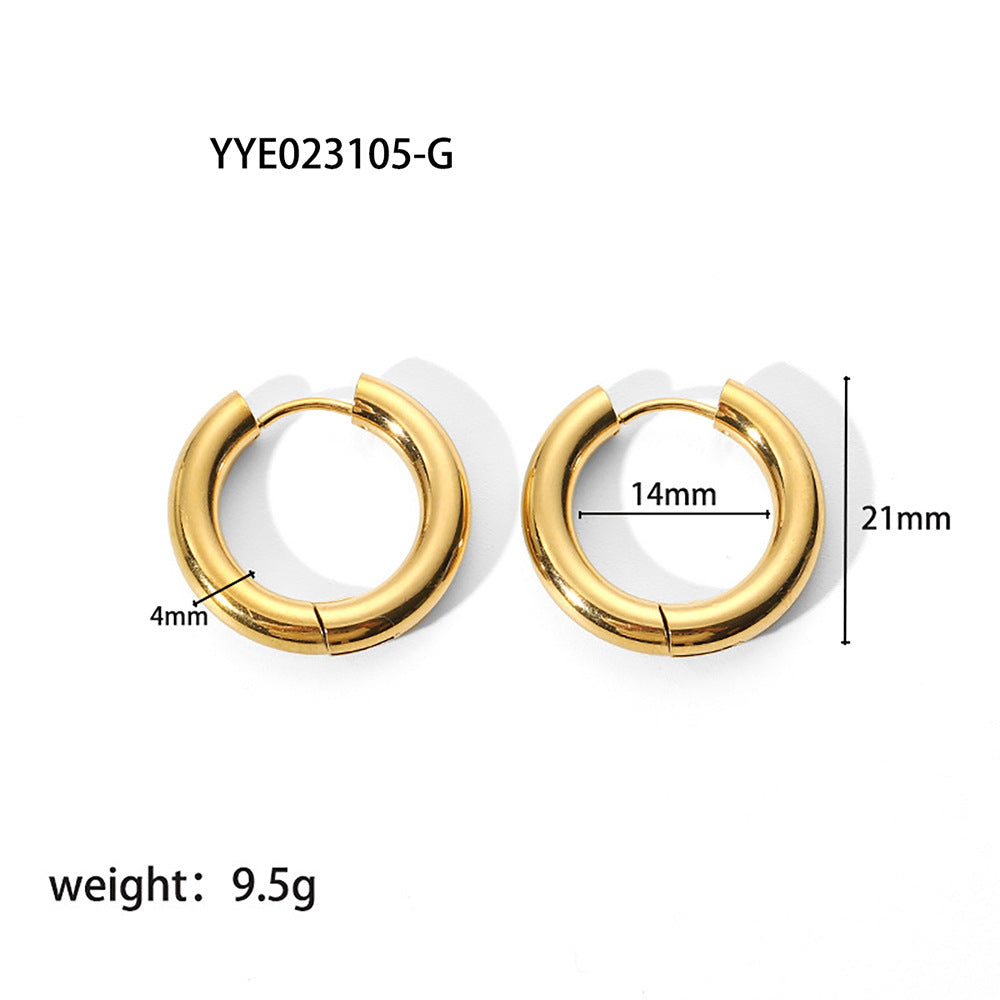 Trendy Simple Light Luxury Design Sense Titanium Steel Earrings