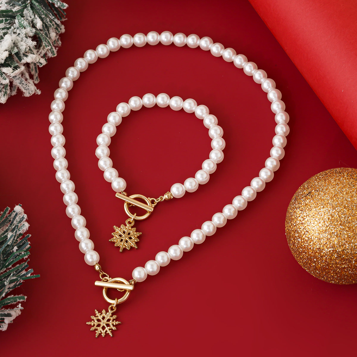 Style Imitation Pearl Suit Fashion Christmas Necklaces