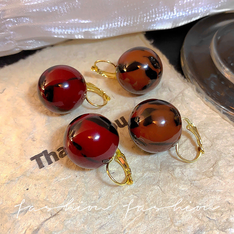 Wine Red Retro Candy Female Niche Design Rings