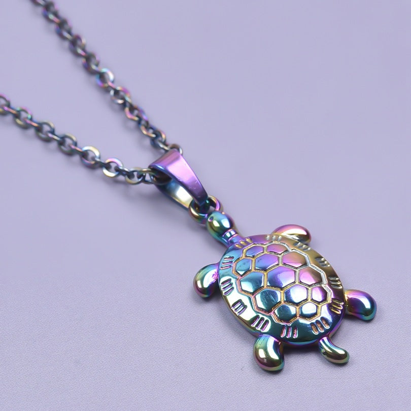 Stainless Steel Hydraulic Turtle Electroplating Ornament Necklaces