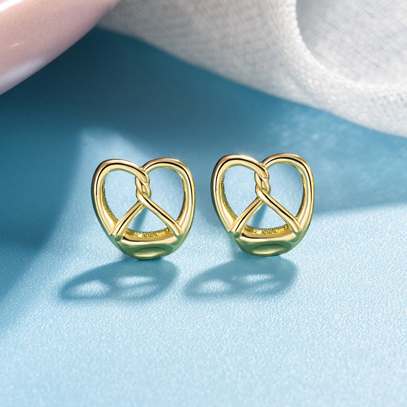 Alkaline Knot Croissant Asymmetric Female Simple Western Style Fashion Earrings