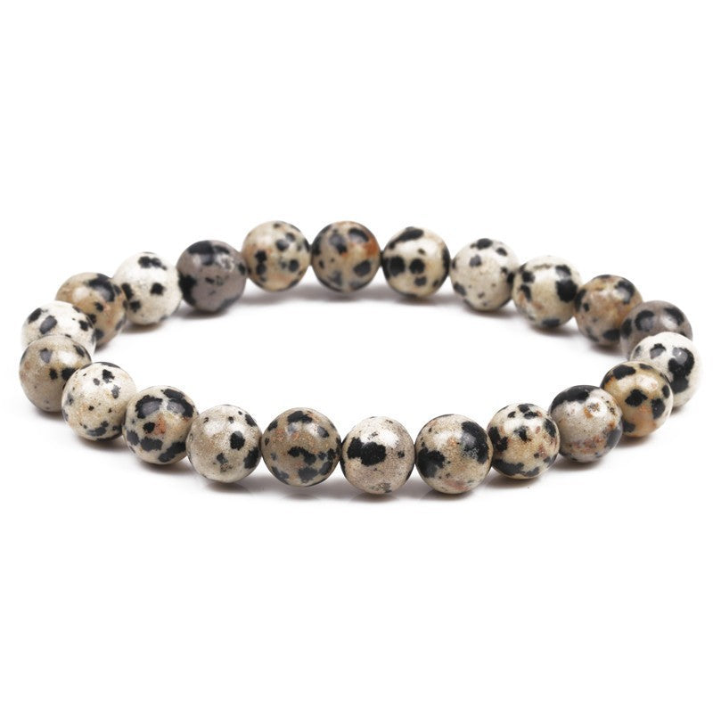Men's Natural Stone Beads White Turquoise Elastic Bracelets