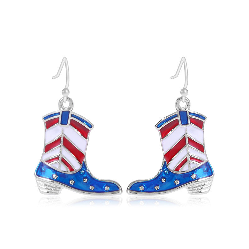 Alloy Dripping Oil Stars Stripes National Rings