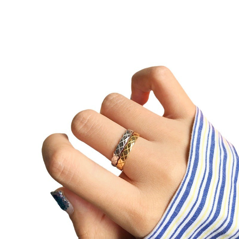 Kae Korean Style Sterling Sier Fashion Trend Diamond Fine Rings