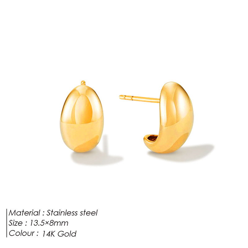 Women's Advanced Design Gold Water Drop Titanium Earrings