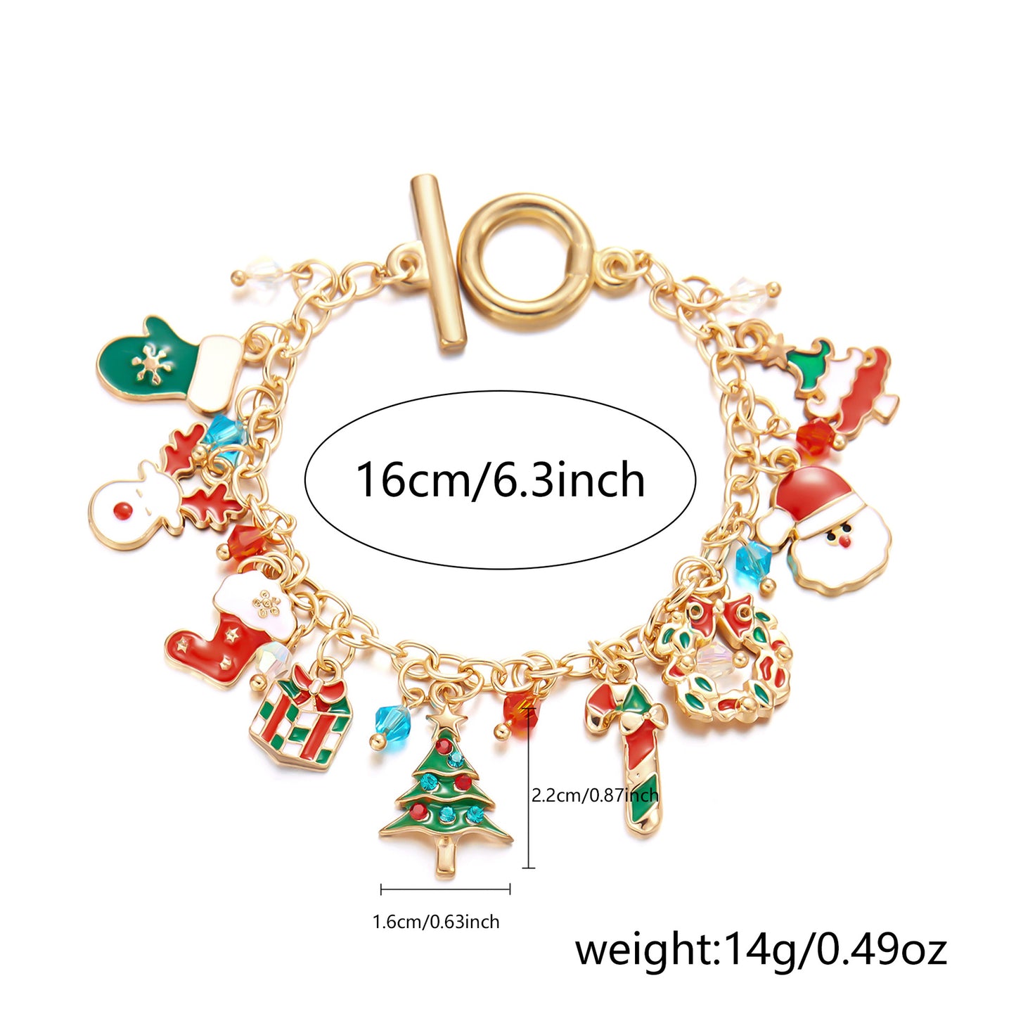 Christmas Female Creative Cartoon Snowflake Elk Bell Santa Bracelets