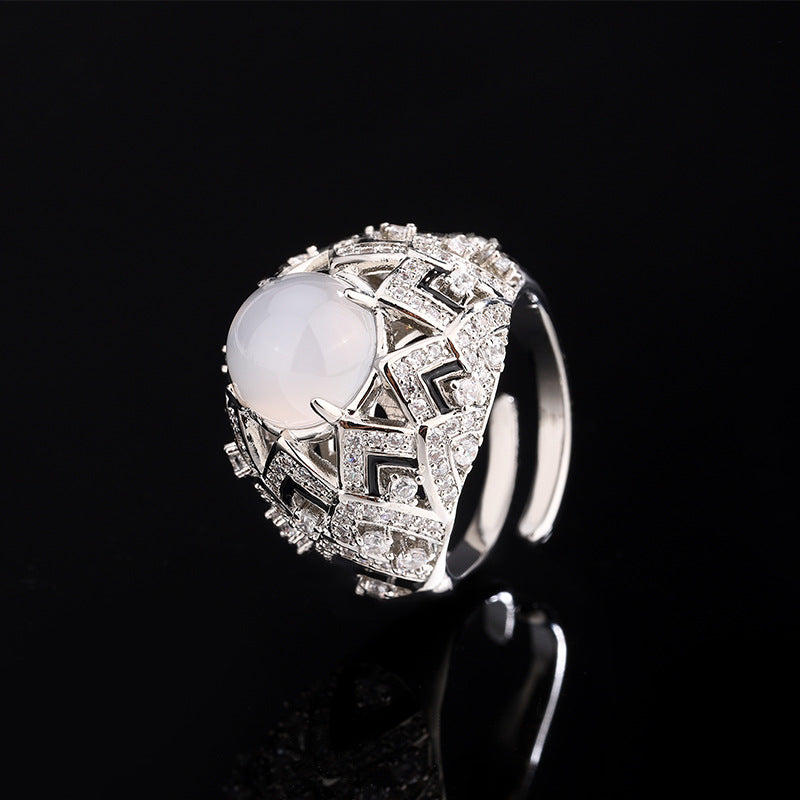 Women's Luxury Elegant Imitation Royal Blue Red Barklyite Rings