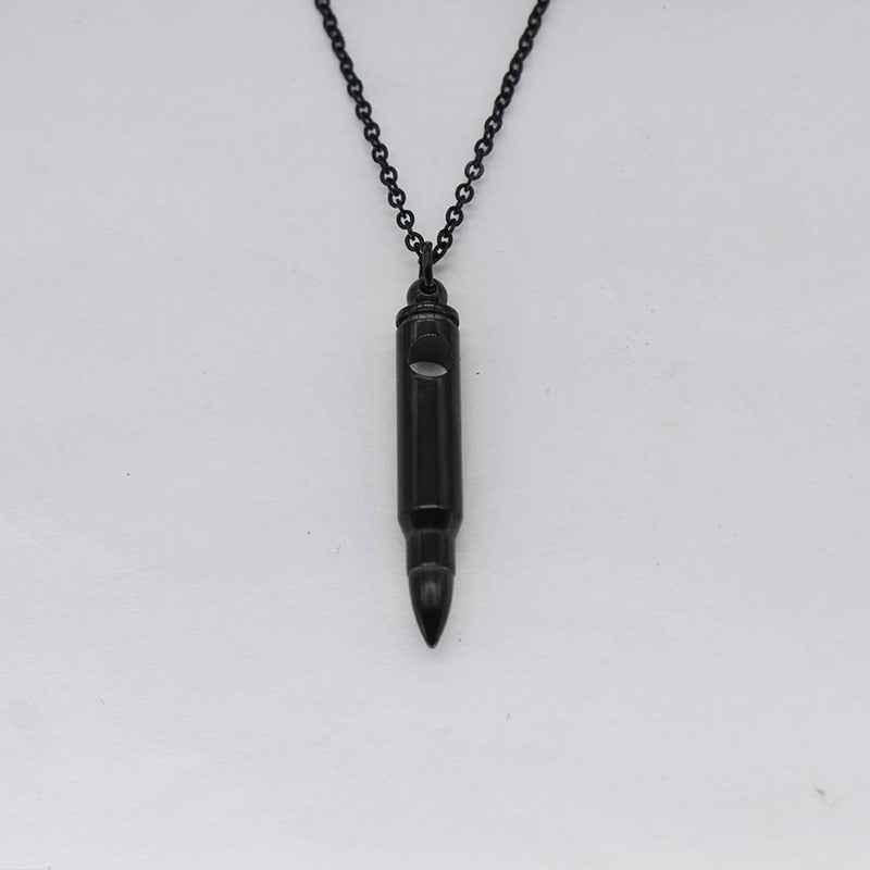 Veterans Memorial Bullet Projection Stone Titanium Steel Necklaces