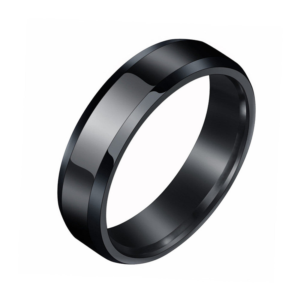 Can Carve Writing Double Beveled Titanium Rings