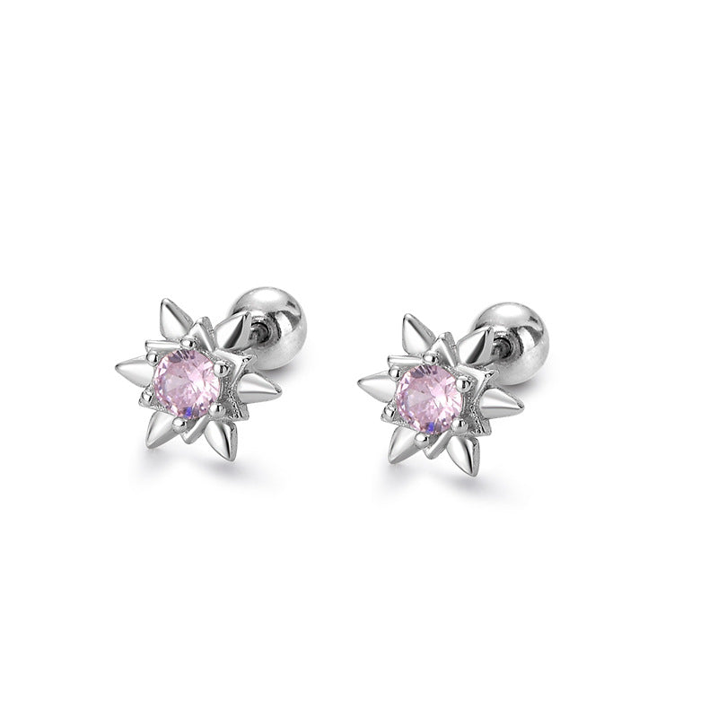 Women's Star Micro Inlaid Zircon Screw Ear Rings