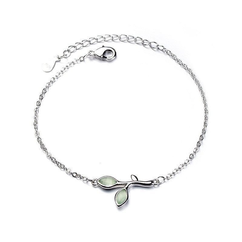 Leaf Female Temperament Opal Simple Sprouted Earrings