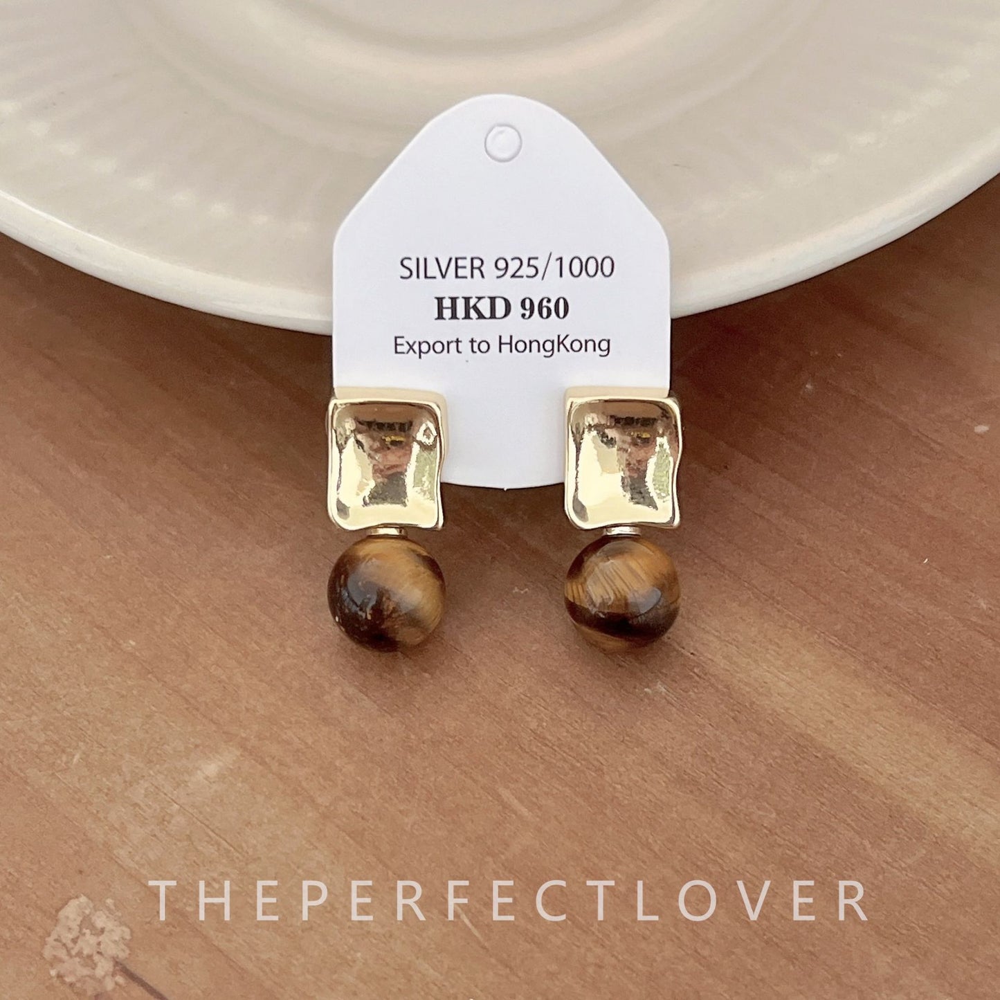 Tigereye Combination French Simplicity Design Light Earrings