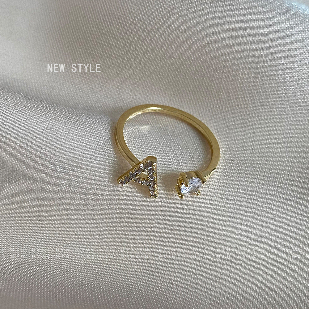 Women's Personalized Letters Niche Design Open Light Luxury Rings