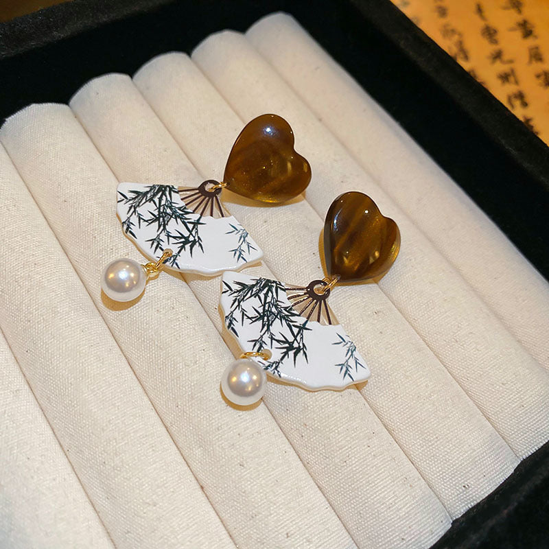 Women's Chinese Style Series Fan Han Clothing Earrings
