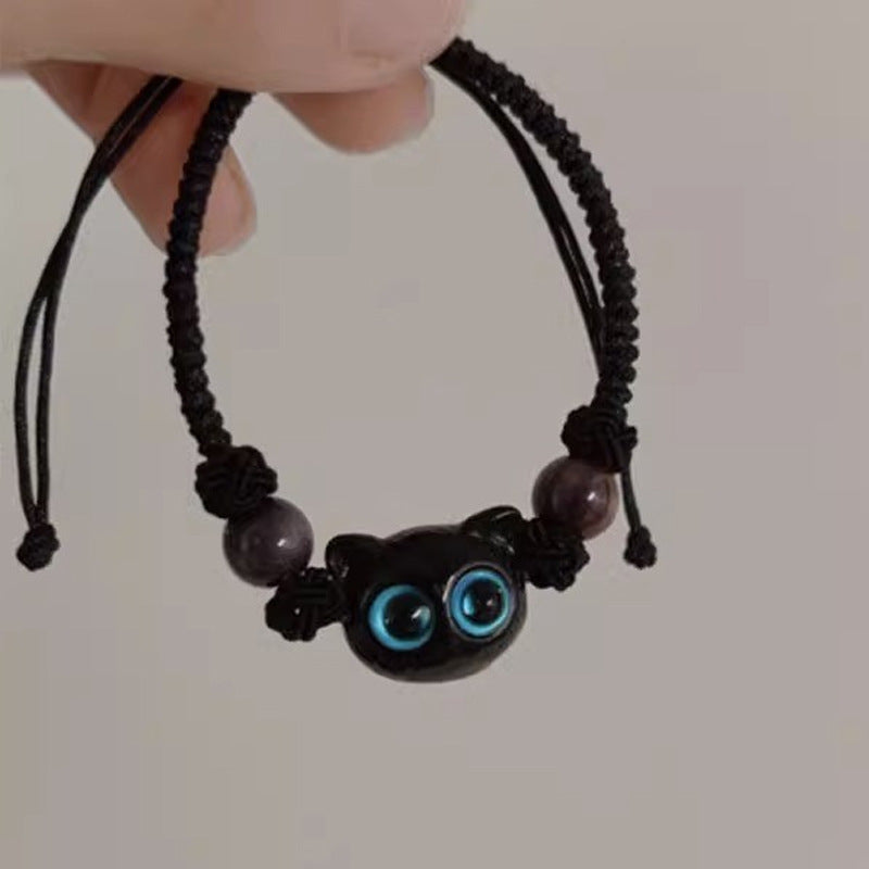 Black Little Monster Cat Female Design Sweet Bracelets