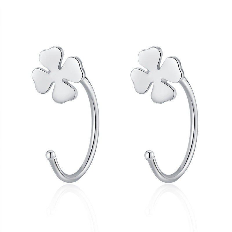 Women's Sterling Sier Pure Elegant Ear Niche Earrings