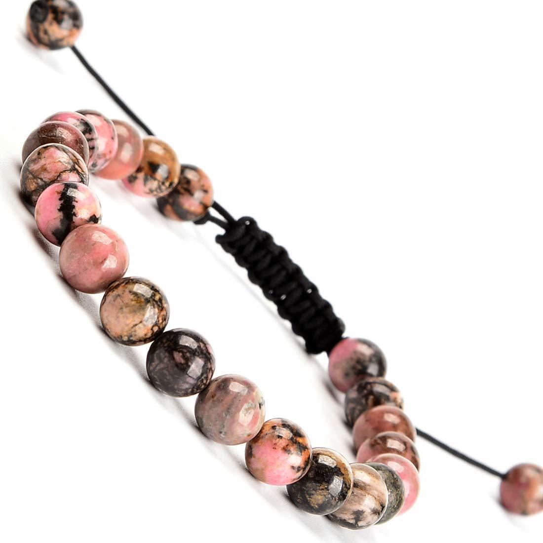 Pink Crystal Woven Natural Agate Stone Bracelets
