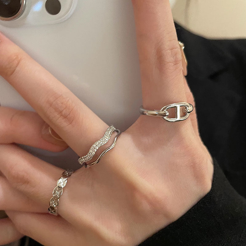 Cold Wind Temperament Wild Couple Index Rings