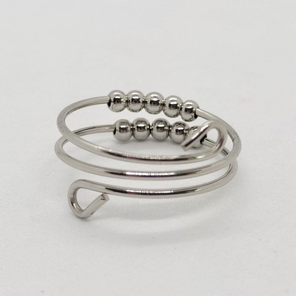 Open Adjustable Decompression Stainless Steel Anxiety Rings