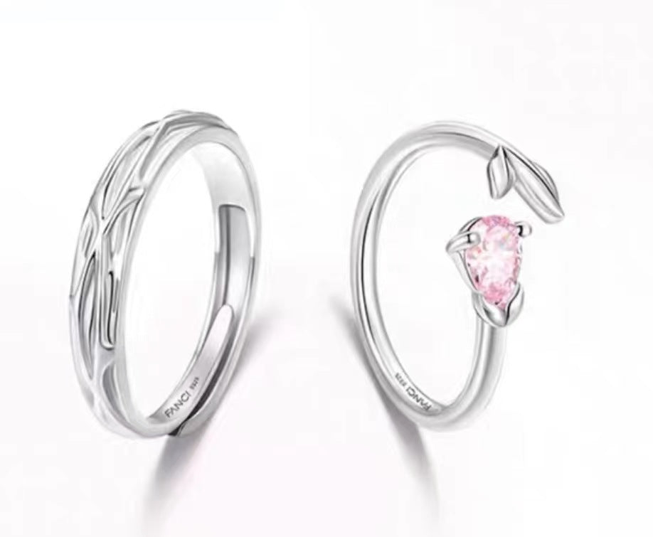 Women's & Men's Fan Home With Female Mobius Couple Fashion Simple Opening Rings