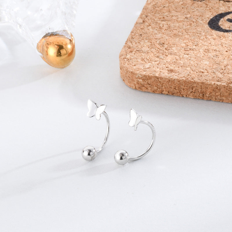 Butterfly Screw Kind Of White Fungus Earrings