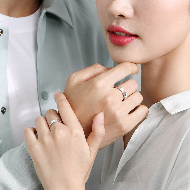 Women's & Men's Perfect Match Couple Trendy Design Open Rings